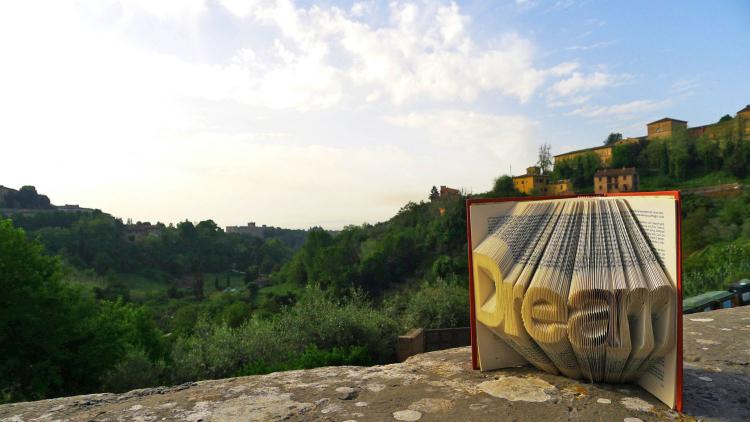 Folded Book Art Turns Book Pages Into Giant 3D Letters - 3D letters book art