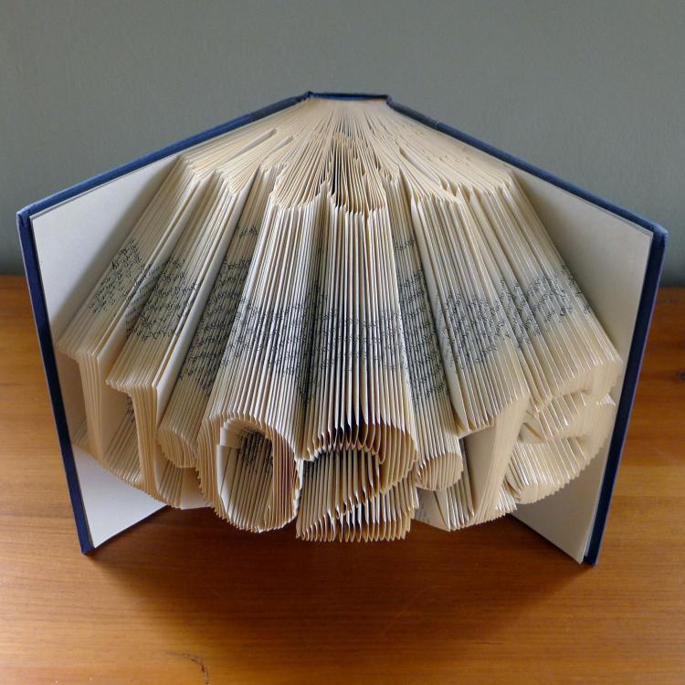 Folded Book Art Turns Book Pages Into Giant 3D Letters - 3D letters book art