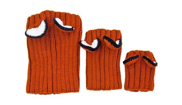 Zoo Snoods - Fox Shaped Dog Hood - Knit dog hood turns your dog into a fox