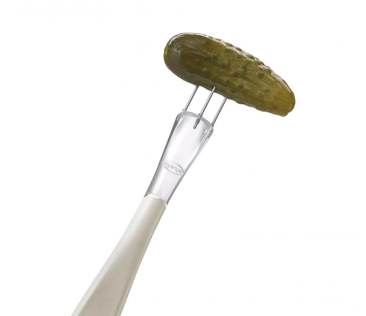 FridgeFork Condiment Fork - Attached to jar pickle fork - olive fork