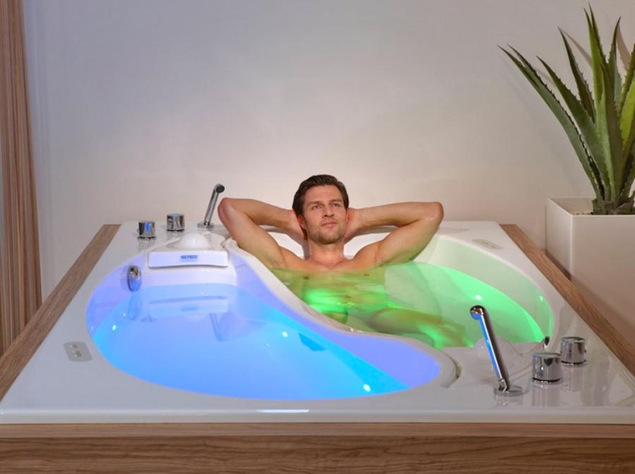 Friend Zone Bathtub - Yin Yang shaped dual person separated hot tub