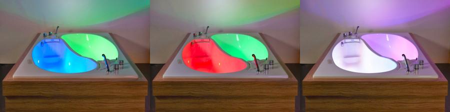 Friend Zone Bathtub - Yin Yang shaped dual person separated hot tub