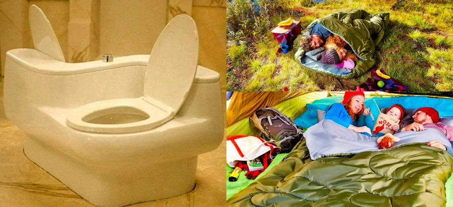 Dual two person toilet - Giant 2 person sleeping bag