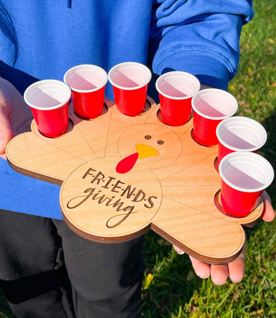 Turkey Shaped Friendsgiving Shot Tray