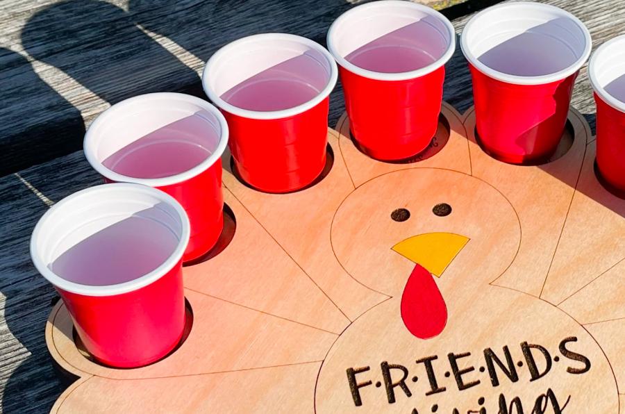 Turkey Shaped Friendsgiving Shot Tray