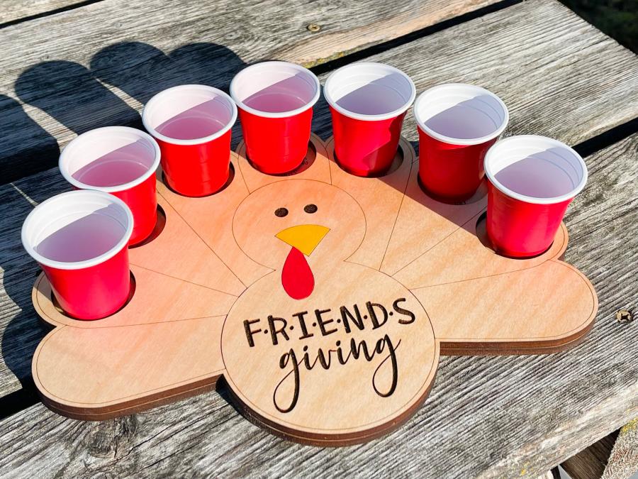 Turkey Shaped Friendsgiving Shot Tray