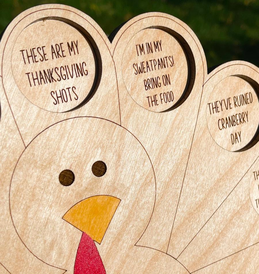 Turkey Shaped Friendsgiving Shot Tray