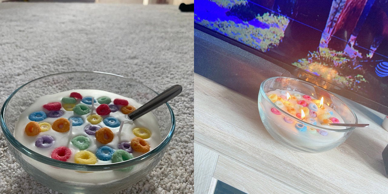 Bowl Of Froot Loops Scented Candle - Fruit Loops Scented Candle