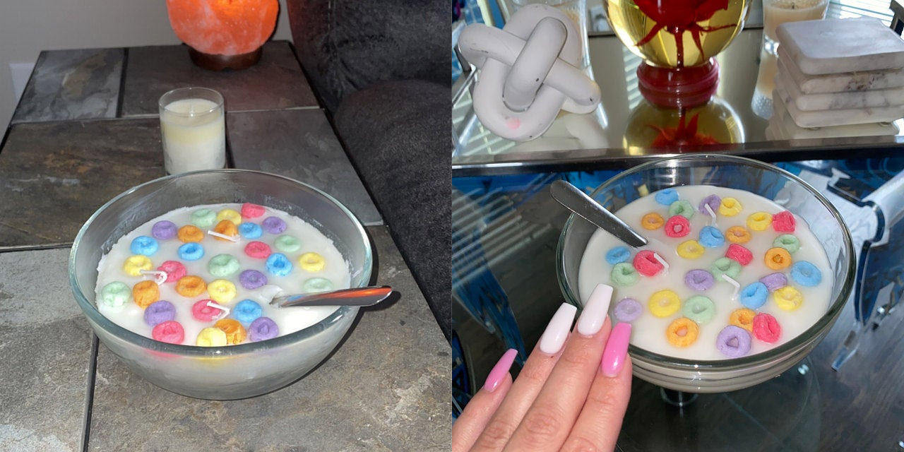 Bowl Of Froot Loops Scented Candle - Fruit Loops Scented Candle