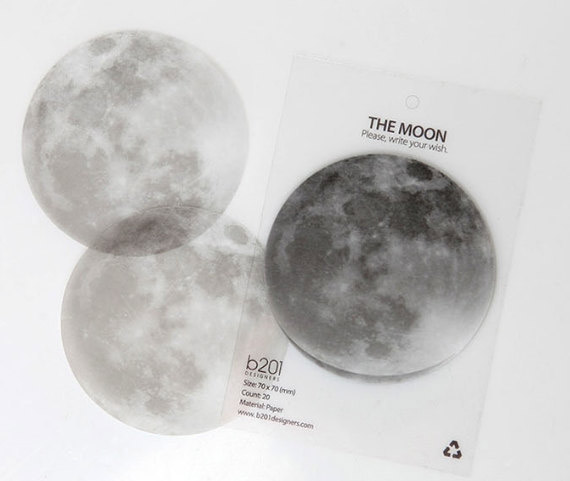 Full Moon Shaped Sticky Notes