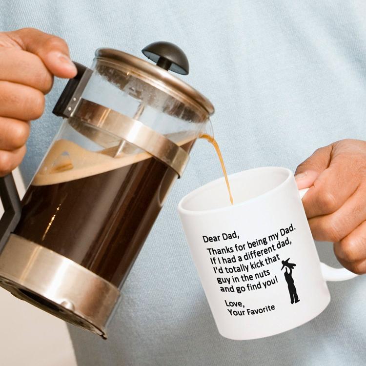 Funny Dear Dad Kick In The Nuts Coffee Mug
