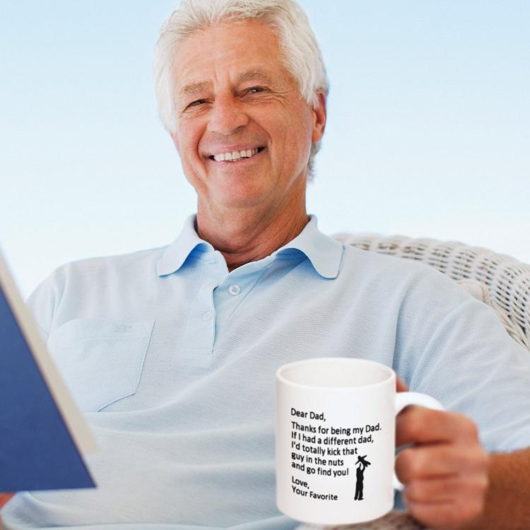 Funny Dear Dad Kick In The Nuts Coffee Mug
