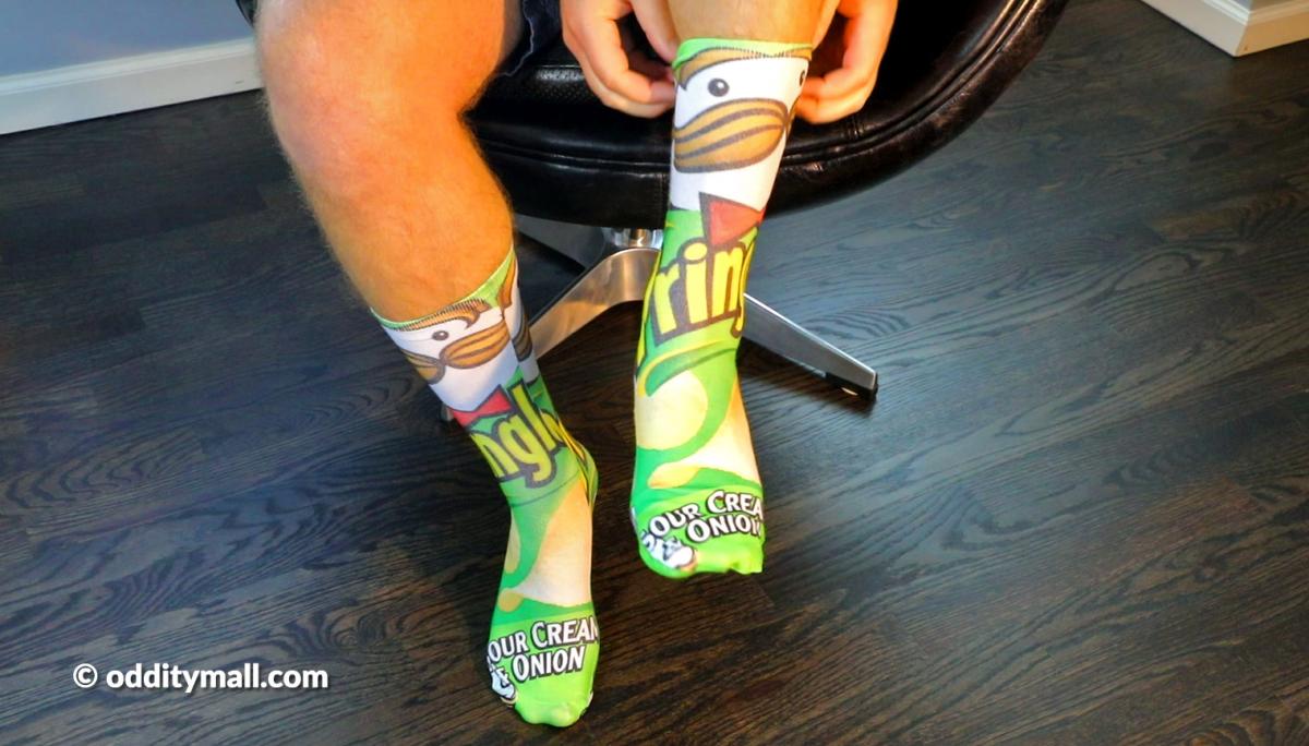 Funny Food Socks - Quirky Snack, Chips, and Cereal Print Socks