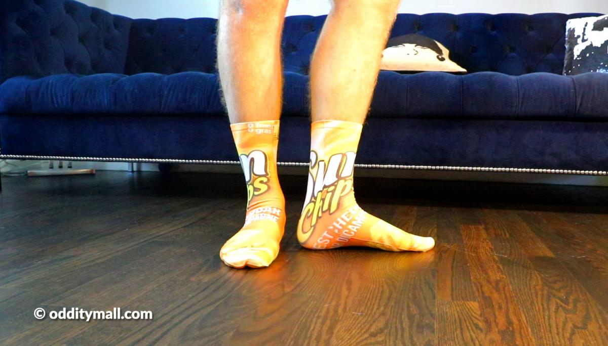 Funny Food Socks - Quirky Snack, Chips, and Cereal Print Socks