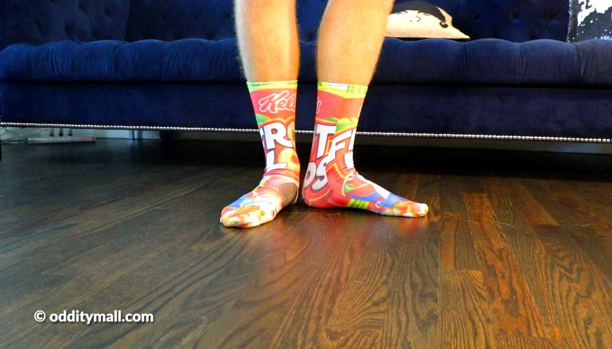Funny Food Socks - Quirky Snack, Chips, and Cereal Print Socks