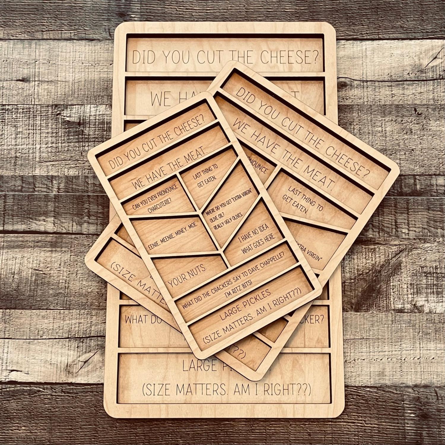 Funny Phrases Wooden Snack Tray Cheese Board