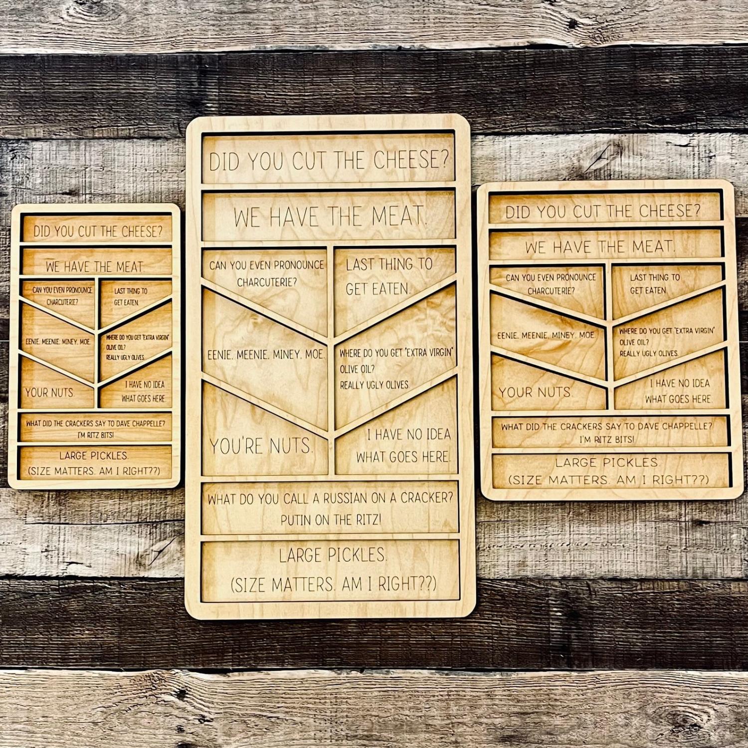 Funny Phrases Wooden Snack Tray Cheese Board