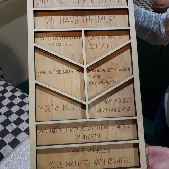 Funny Phrases Wooden Snack Tray Cheese Board