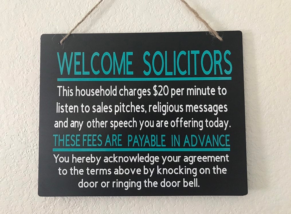 Welcome Solicitors - Best Funny No Soliciting Signs