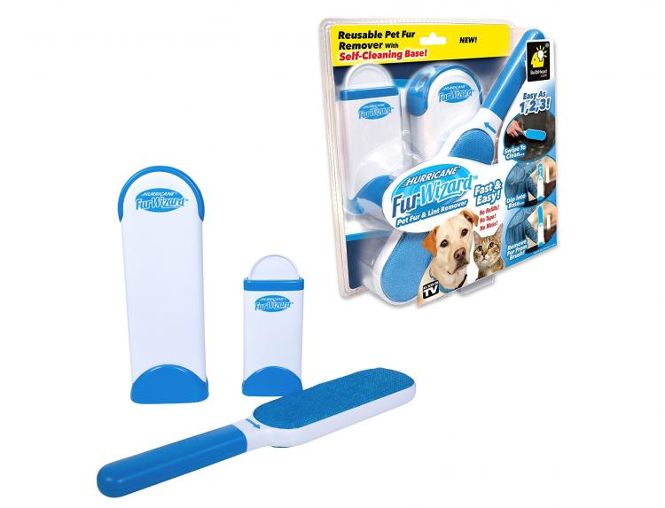 Hurricane Fur Wizard Pet Hair Cleaner With Self-Cleaning Base - Magical lint roller auto cleaning base