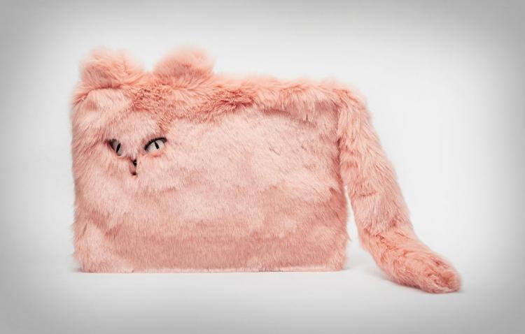 Furry Cat Clutch Purse