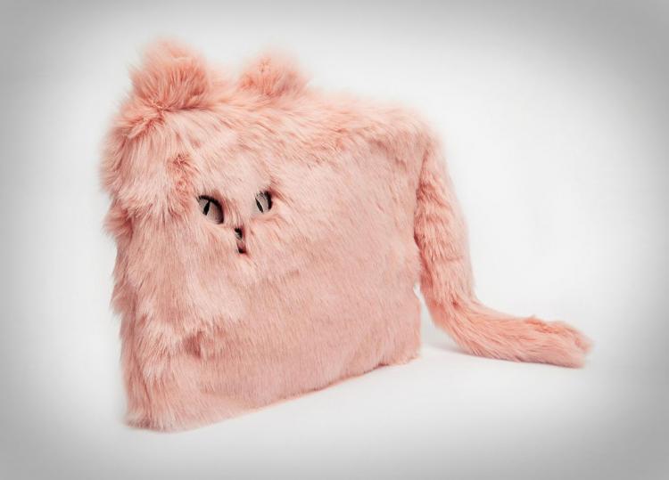 Furry Cat Clutch Purse