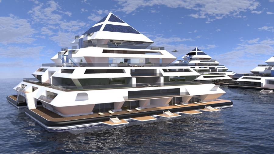 Maya Eco-Friendly Futuristic Floating City Concept