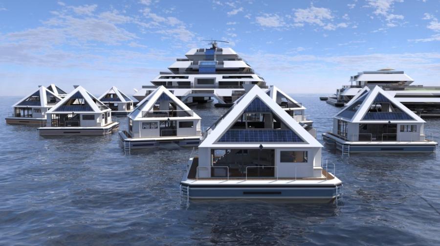 Maya Eco-Friendly Futuristic Floating City Concept