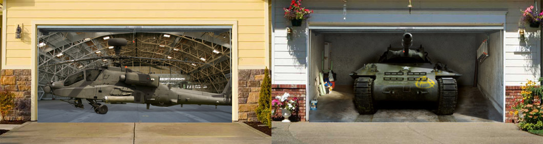 Garage Decals Make It Like There's an Airplane, Horse, or Giant Dump Truck In Your Garage - Style-your-garage illusion decals