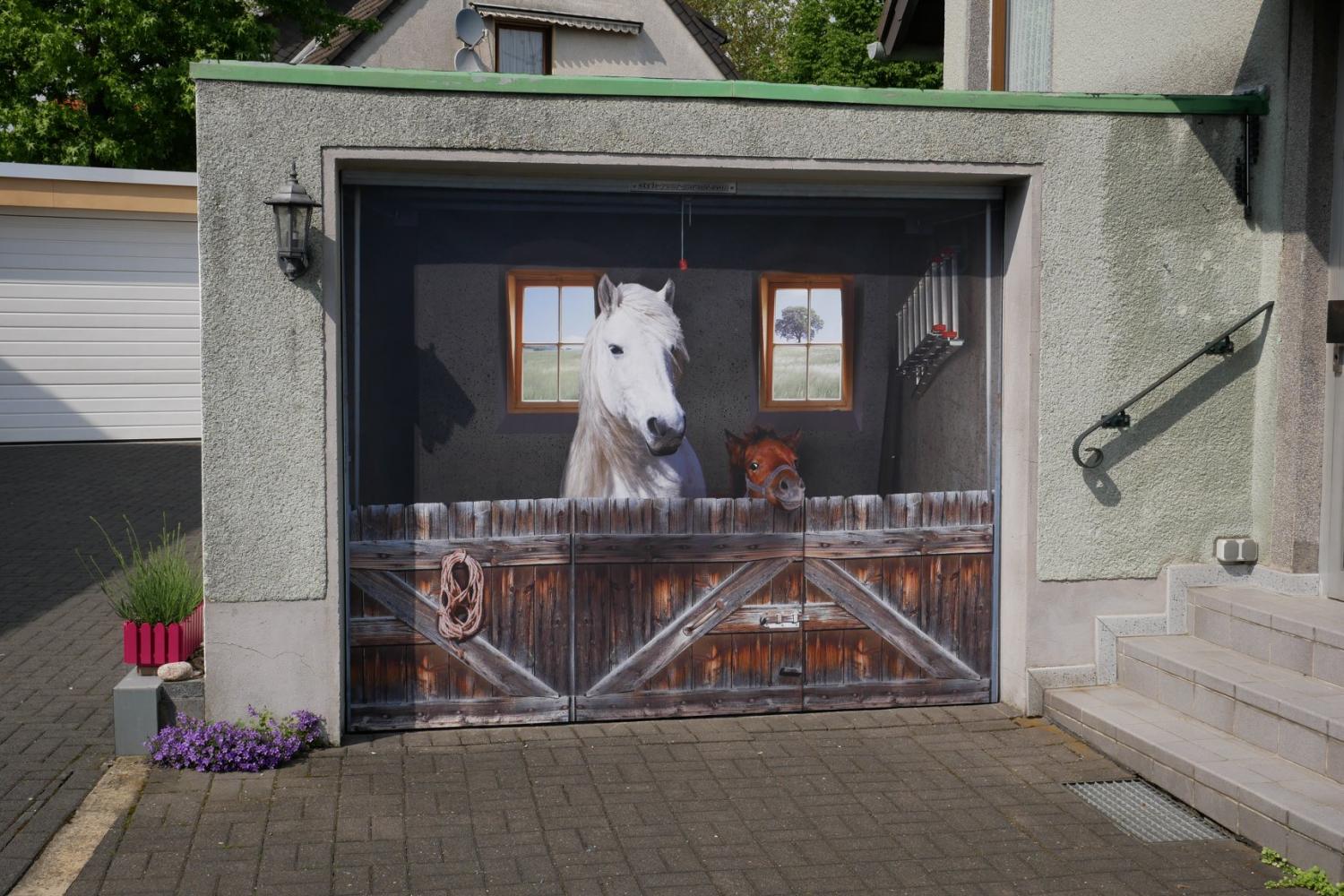 Garage Decals Make It Like There's an Airplane, Horse, or Giant Dump Truck In Your Garage - Style-your-garage illusion decals