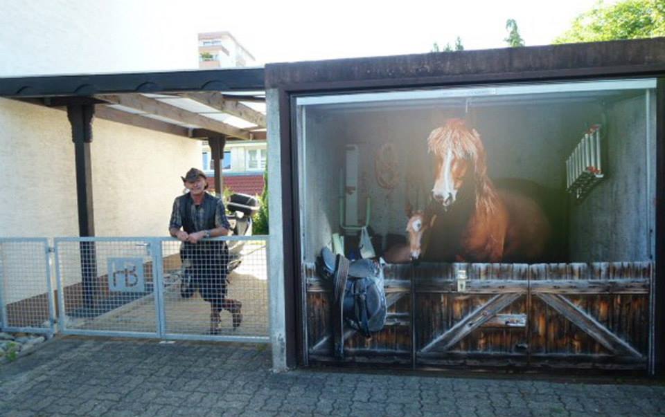 Garage Decals Make It Like There's an Airplane, Horse, or Giant Dump Truck In Your Garage - Style-your-garage illusion decals