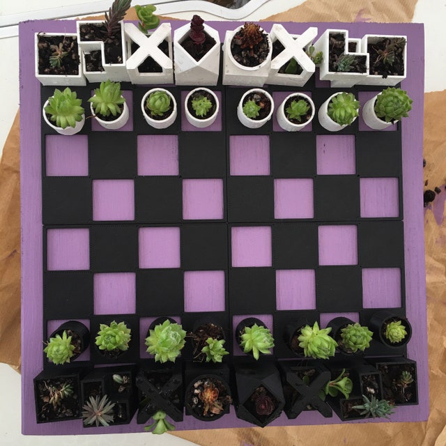 Garden Chess Set - Micro Planter Chess Pieces