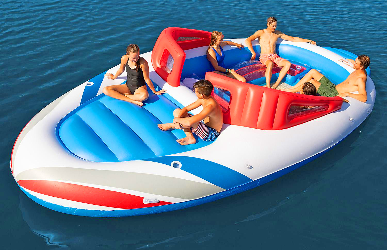 Giant 20-Foot Speed Boat Lake Float - Inflatable life-size Speed Boat lake float
