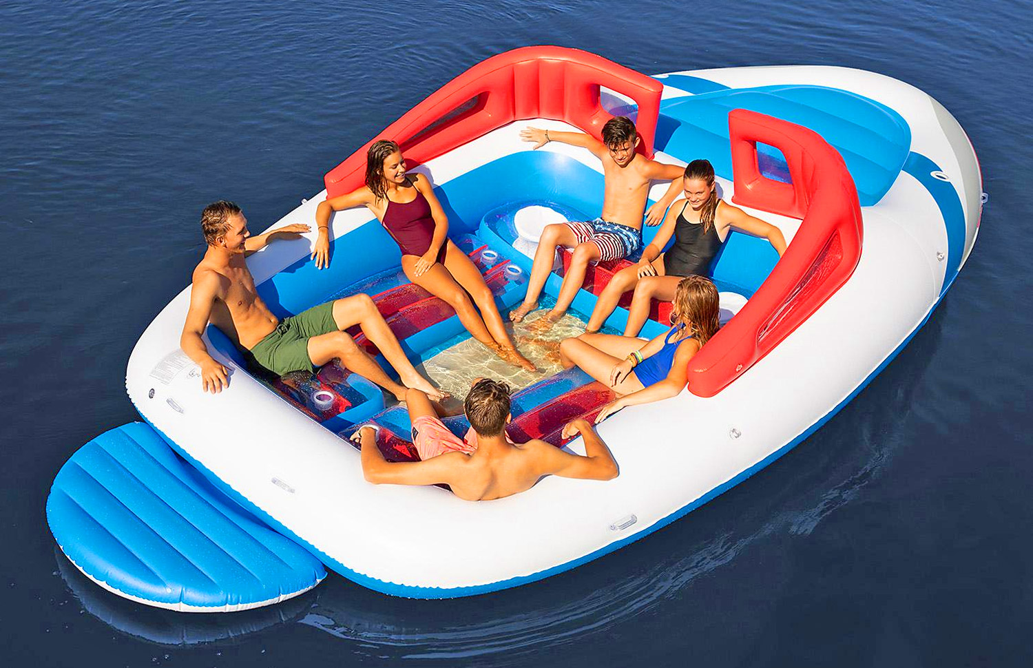 Giant 20-Foot Speed Boat Lake Float - Inflatable life-size Speed Boat lake float