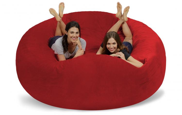 Giant 8 Foot Bean Bag Chair Fits 3 People - Huge 8 Feet Long Chill Sack Lounger