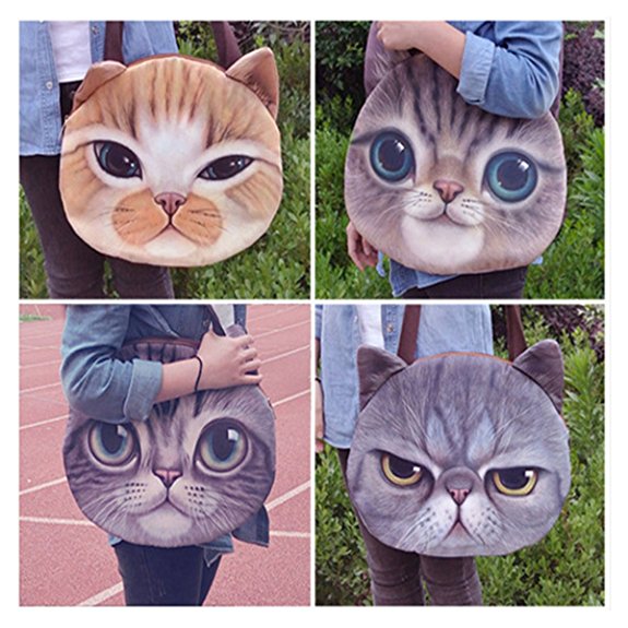 Giant Cat Face Messenger Bag Purse - Giant Cat Face Tote Bag