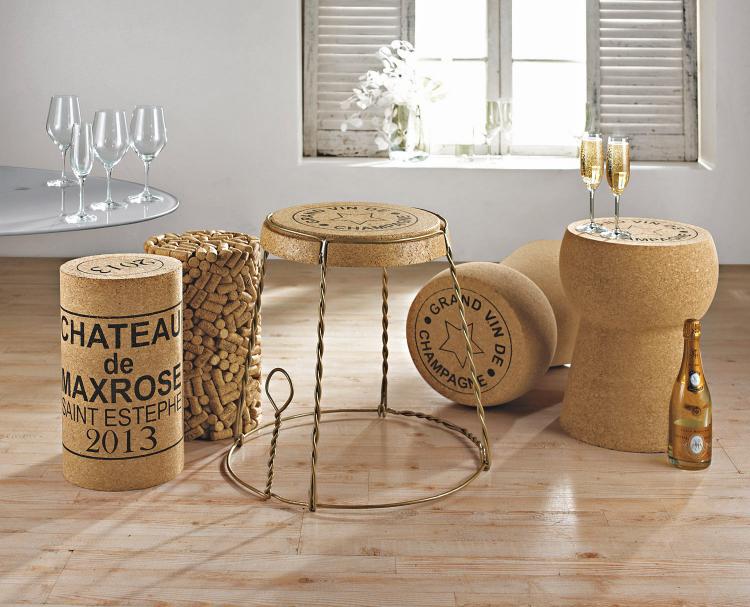 Giant Champagne Cork Wire Cage Side Table