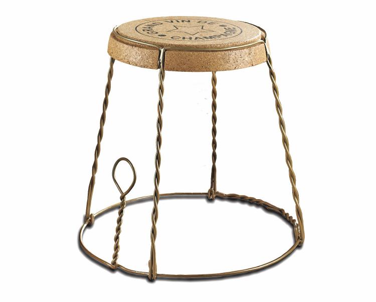 Giant Champagne Cork Wire Cage Side Table