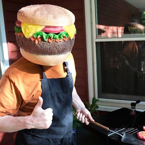 Giant Cheeseburger Head Mask