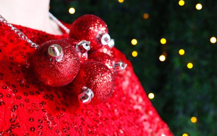 Giant Christmas Ornament Ball Purse and Necklace