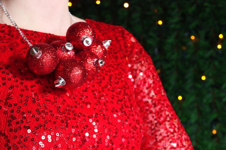 Giant Christmas Ornament Ball Purse and Necklace