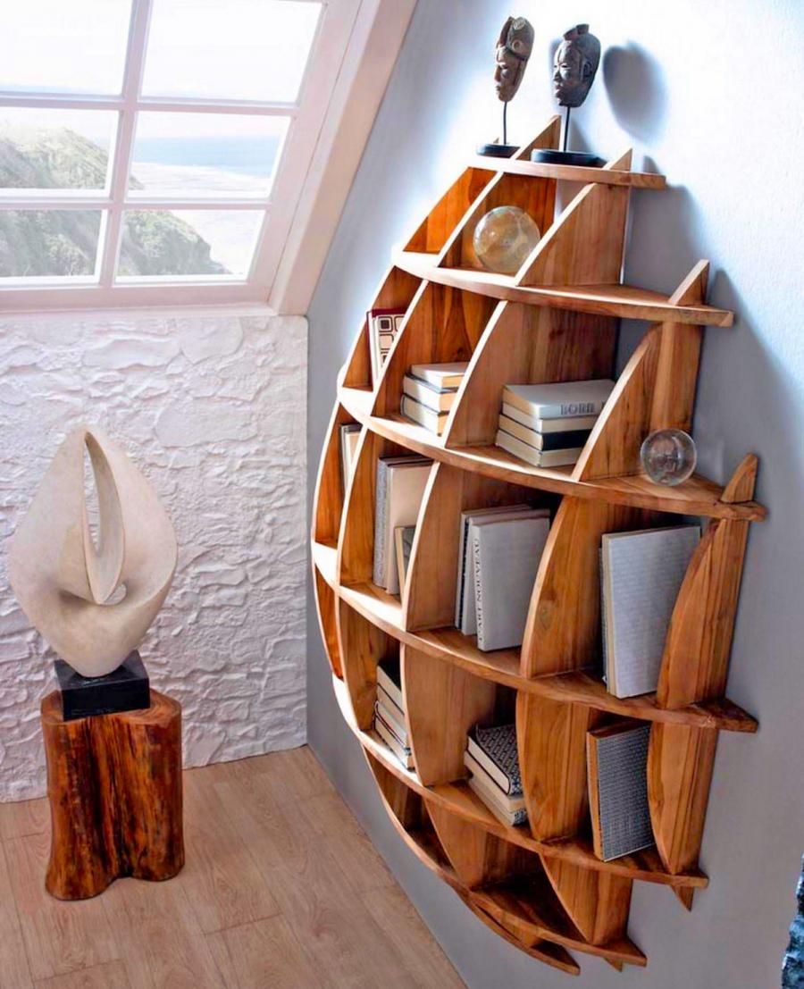 3D rounded bookshelf