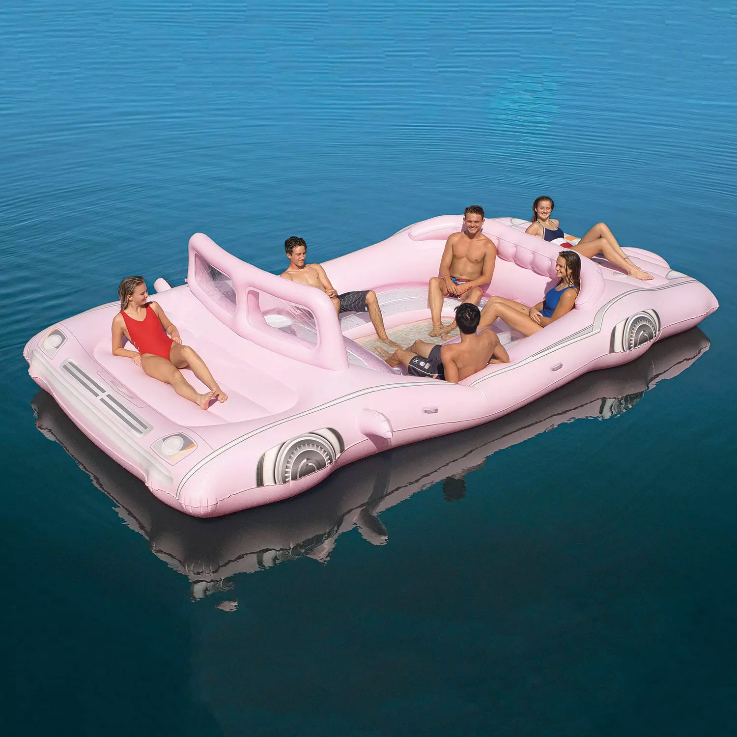 Giant convertible car lake float