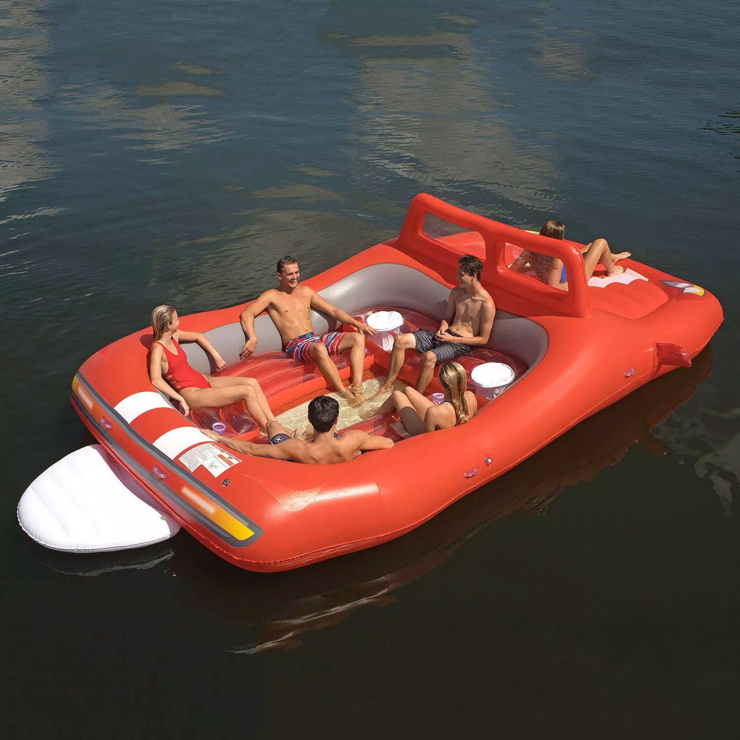 Giant convertible car lake float