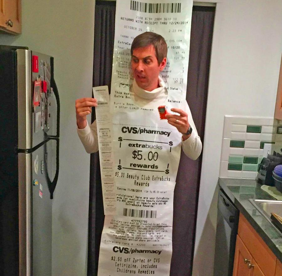 Giant CVS Receipt Costume