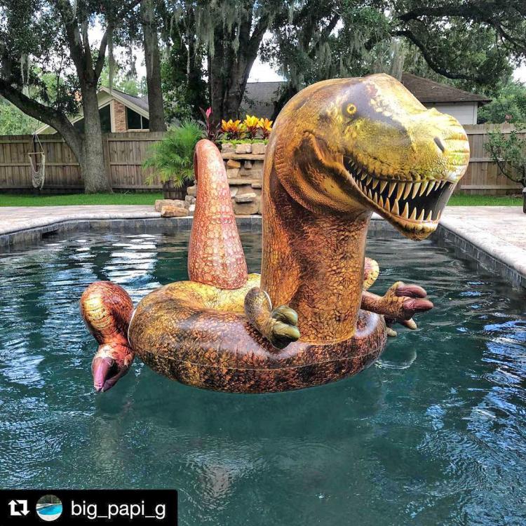 Giant Dinosaur Inflatable Pool Float - Jurassic Park T-Rex Pool Floaty
