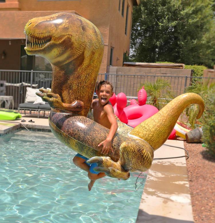Giant Dinosaur Inflatable Pool Float - Jurassic Park T-Rex Pool Floaty