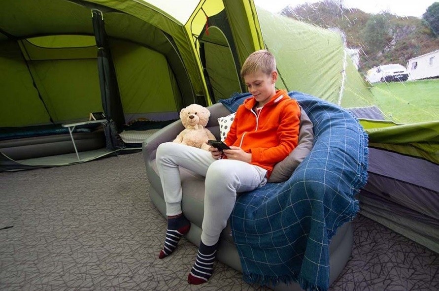 Giant Family Tent Has Blackout Bedroom Compartments and a Full Living Area - Vango Odyssey 8-Person Tunnel Tent