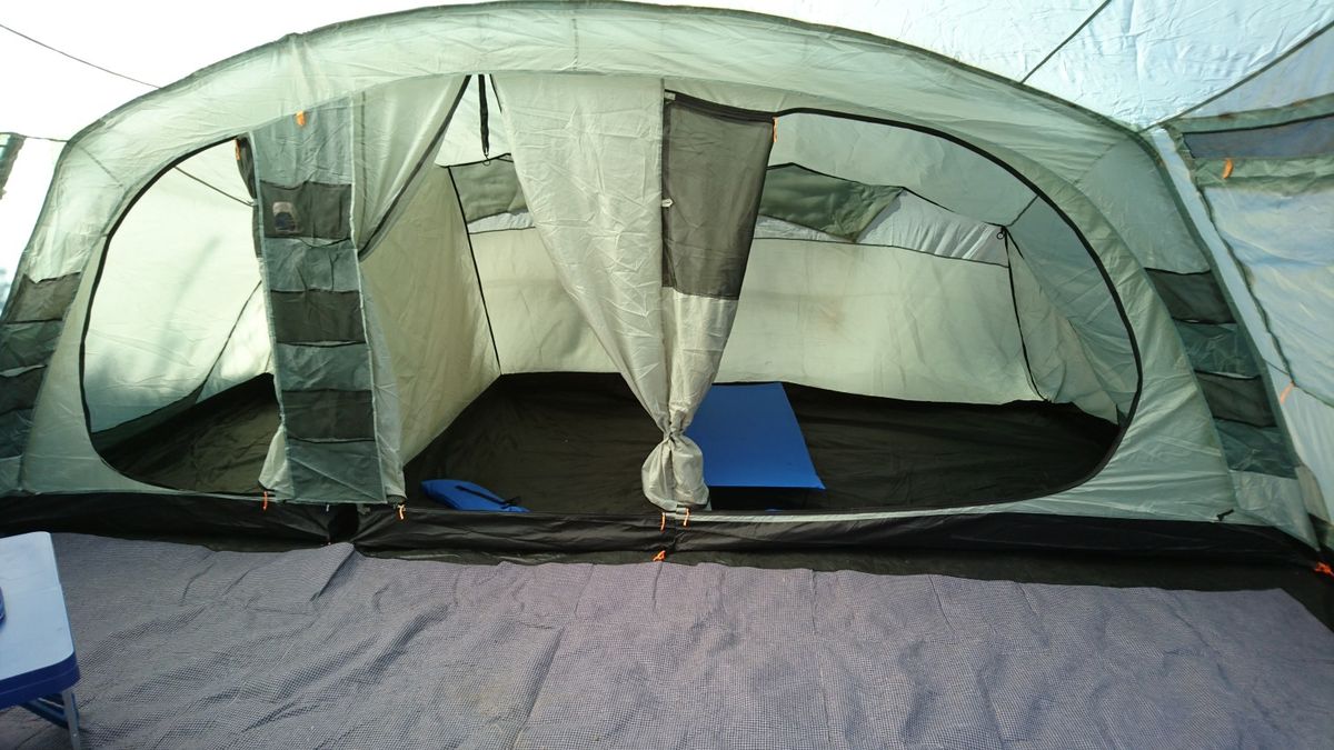 Giant Family Tent Has Blackout Bedroom Compartments and a Full Living Area - Vango Odyssey 8-Person Tunnel Tent