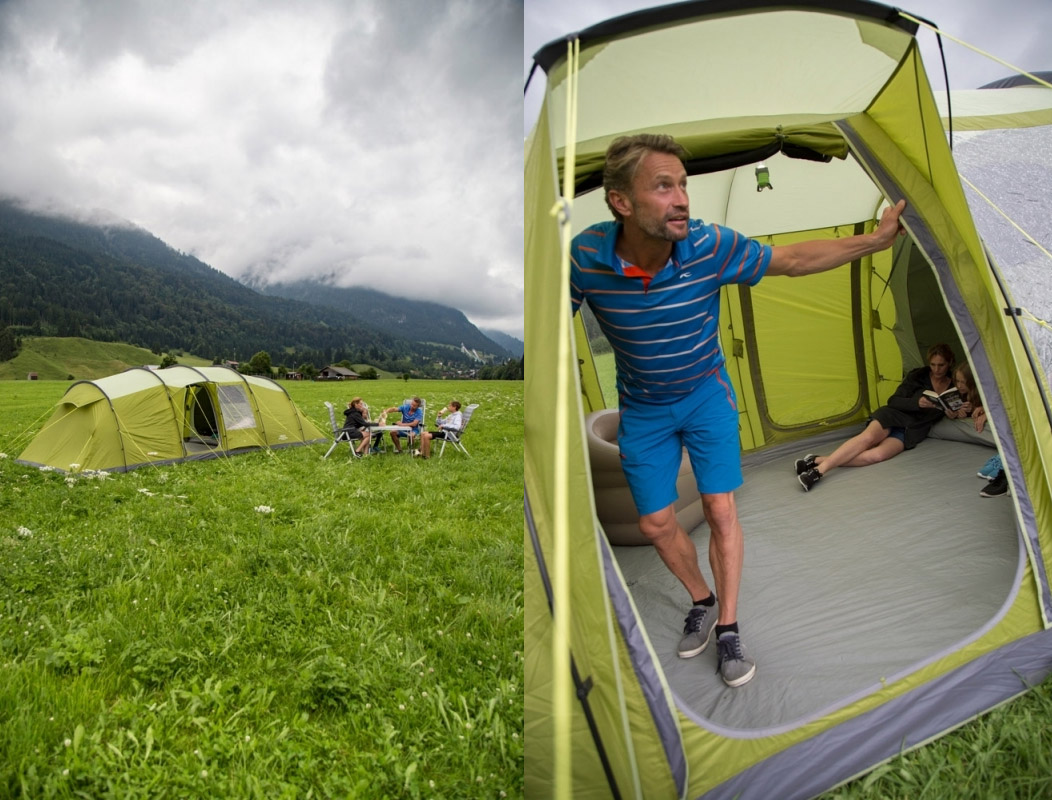 Giant Family Tent Has Blackout Bedroom Compartments and a Full Living Area - Vango Odyssey 8-Person Tunnel Tent